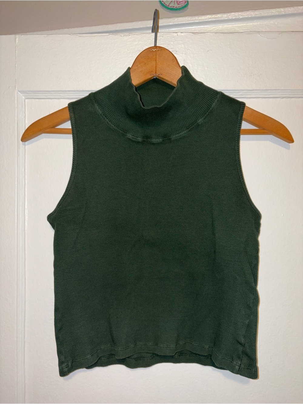 Big Bud Press Green Sleeveless Essential Turtleneck Tank Medium Basic Capsule